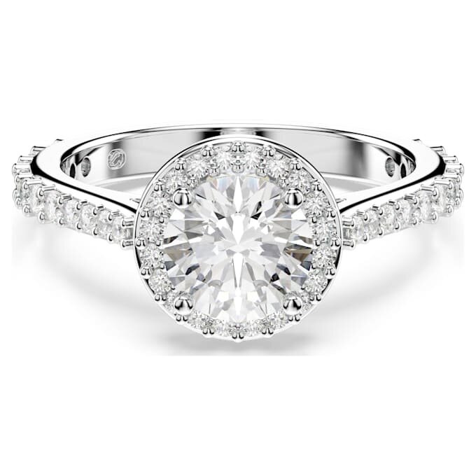 Una Angelic-ring, rundslipad, vit, silverfärgad yta Una Angelic-ring, rundslipad, vit, silverfärgad yta