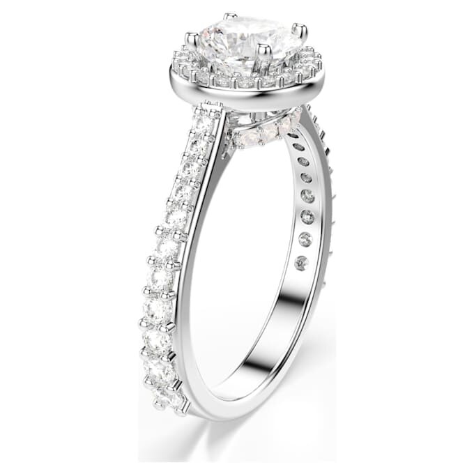 Una Angelic-ring, rundslipad, vit, silverfärgad yta Una Angelic-ring, rundslipad, vit, silverfärgad yta