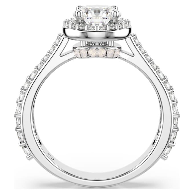 Una Angelic-ring, rundslipad, vit, silverfärgad yta Una Angelic-ring, rundslipad, vit, silverfärgad yta