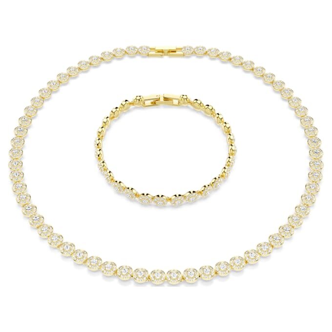Una Angelic Set, rundslipad, vit, guldpläterad Una Angelic Set, rundslipad, vit, guldpläterad