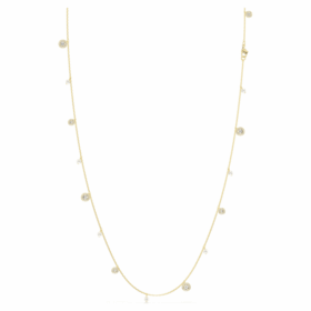 Una Angelic Strandage Crystal Pearl, rundslipad, vit, guldpläterad