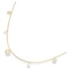 Una Angelic Strandage Crystal Pearl, rundslipad, vit, guldpläterad