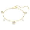 Una Angelic Strandage Crystal Pearl, rundslipad, vit, guldpläterad