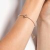 Una-armband Clover, rosa, roséguldpläterat