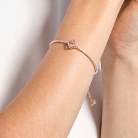Una-armband Clover, rosa, roséguldpläterat
