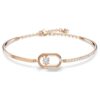 Una-armband, rundslipad, oval form, vit, roséguldpläterad Una-armband, rundslipad, oval form, vit, roséguldpläterad