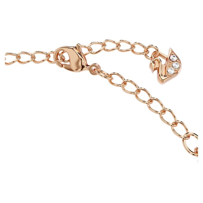 Una-armband, rundslipad, oval form, vit, roséguldpläterad Una-armband, rundslipad, oval form, vit, roséguldpläterad