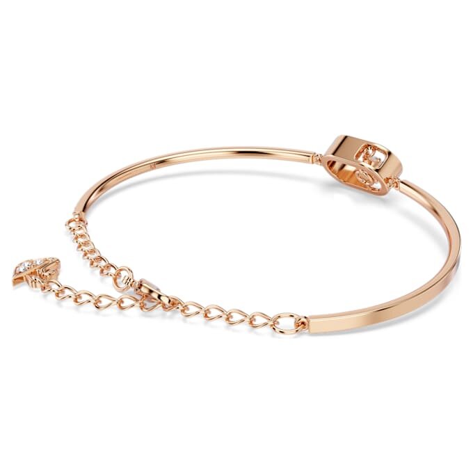 Una-armband, rundslipad, oval form, vit, roséguldpläterad Una-armband, rundslipad, oval form, vit, roséguldpläterad