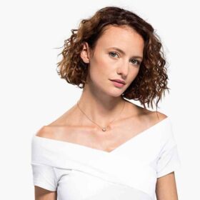 Una-halsband Clover, rosa, roséguldpläterat