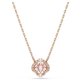 Una-halsband Clover, rosa, roséguldpläterat